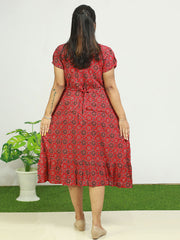 🌟 Cotton Frock with Ajrakh Print - Only ₹369! 🌟