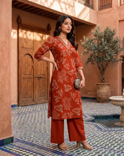 Women’s Co-Ord Set – Sequins with Floral Print