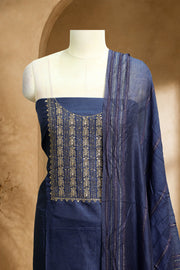 Silk Churidar Material – Golden Thread Work with Sequins