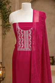 Georgette Churidar Material – Golden Thread Work