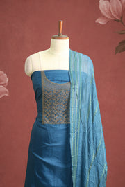 Silk Churidar Material – Golden Thread Work with Sequins