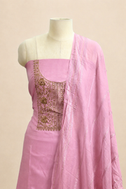 Silk Churidar Material – Golden Thread Work with Sequins