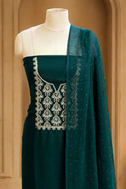 Georgette Churidar Material – Golden Thread Work
