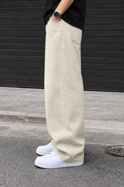Denrock Classic Plain Wide Leg Baggy Jeans
