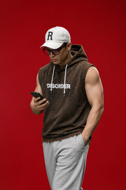 Street Edge Printed Sleeveless Hoodie
