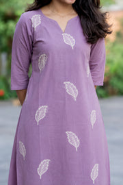 Cotton Straight Kurti With Thread Work