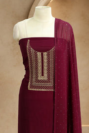 Georgette Churidar Material – Golden Thread Work