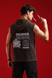 Street Edge Printed Sleeveless Hoodie
