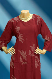 Women's  Floral Printed Straight Kurti