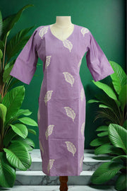 Cotton Straight Kurti With Thread Work