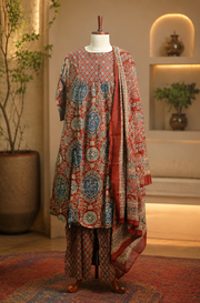 Kalamkari Grace Cotton Churidar Set