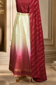 Traditional Gold Check Silk Dhavani Set