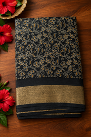 Traditional Bandhani Print Saree with Metallic Zari Trim