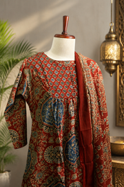 Kalamkari Grace Cotton Churidar Set