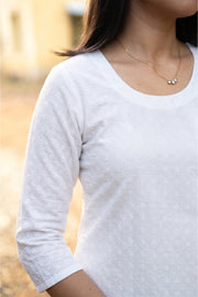 Schiffli Embroidered Cotton Long Top