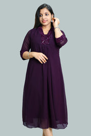 Georgette Flared Top with Thread & Glitter Work
