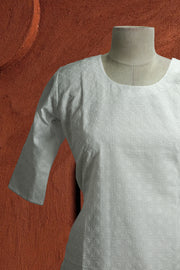 Schiffli Embroidered Cotton Long Top