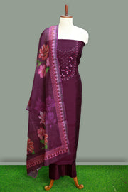 Elegant Silk Churidar Material – Timeless Floral Charm