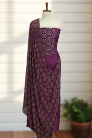 Silk Churidar Material-Ajrakh Print