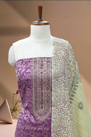 Golden Sequin Silk Churidar Material