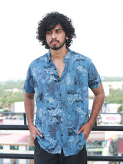 Men Regular Fit Rayon Printed Half Sleeve Casual Shirt - 349/-