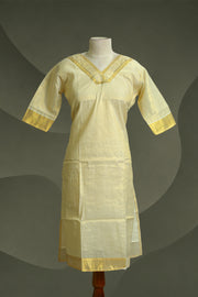 Kerala Grace Kasavu Long Top