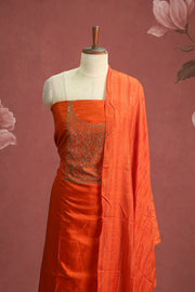Silk Churidar Material – Golden Thread Work with Sequins