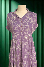 Printed Rayon Long Top with Button Work