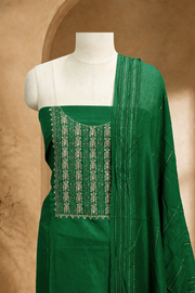 Silk Churidar Material – Golden Thread Work with Sequins