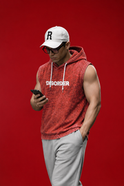 Street Edge Printed Sleeveless Hoodie