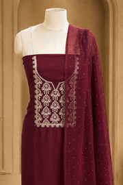 Georgette Churidar Material – Golden Thread Work