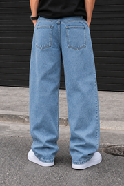Denrock Classic Plain Wide Leg Baggy Jeans