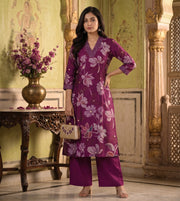 Women’s Co-Ord Set – Sequins with Floral Print