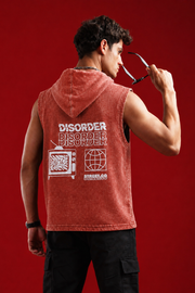 Street Edge Printed Sleeveless Hoodie