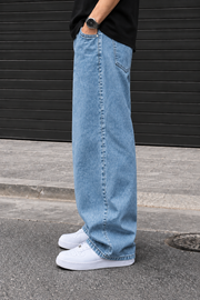 Denrock Classic Plain Wide Leg Baggy Jeans