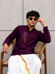 Paul Berg Short Kurta – Lord Krishna Stone Work