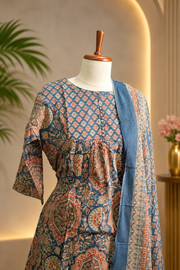 Kalamkari Grace Cotton Churidar Set