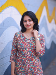 Floral Printed Rayon Long Top