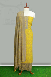 Graceful Cotton Churidar Material – Floral Elegance with Sequin Touch