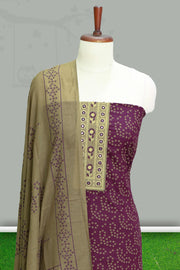 Graceful Cotton Churidar Material – Floral Elegance with Sequin Touch