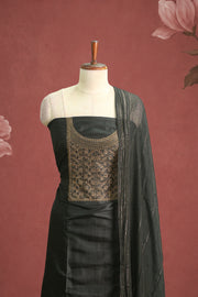 Silk Churidar Material – Golden Thread Work with Sequins