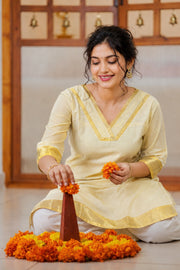 Kerala Grace Kasavu Long Top