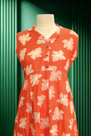 Printed Rayon Long Top with Button Work