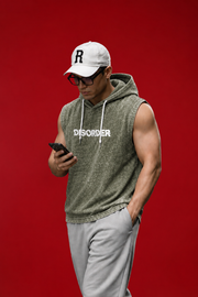Street Edge Printed Sleeveless Hoodie