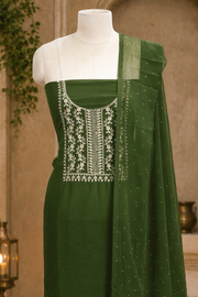Georgette Churidar Material – Golden Thread Work