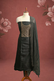 Silk Churidar Material – Golden Thread Work with Sequins