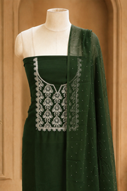 Georgette Churidar Material – Golden Thread Work