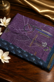Digital Print Zari Border Fancy Saree