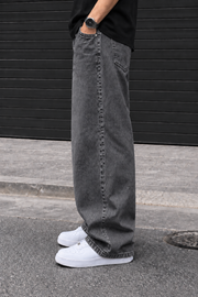 Denrock Classic Plain Wide Leg Baggy Jeans