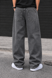 Denrock Classic Plain Wide Leg Baggy Jeans